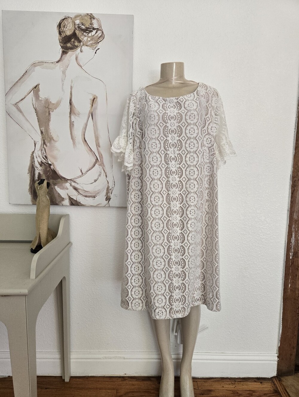 NWT Jessica Howard Women's White Lace Overlay Dress Size 22W